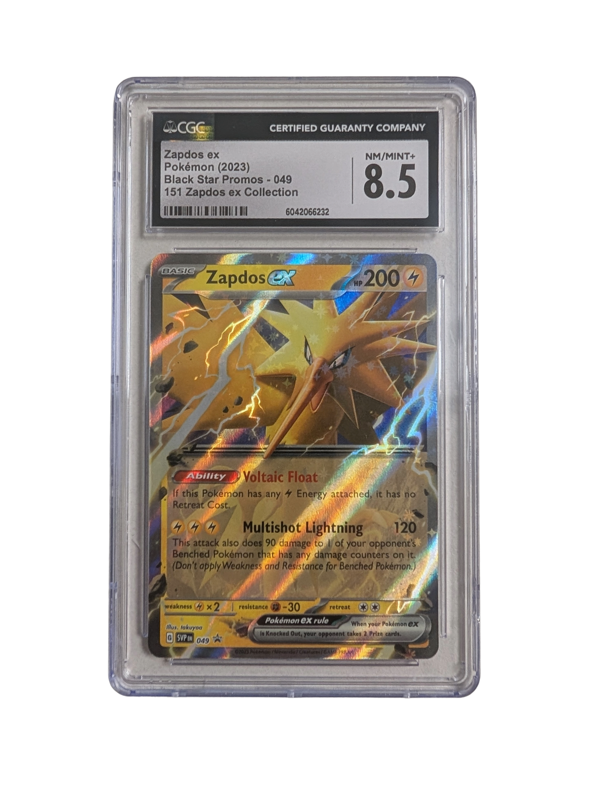 Pokémon TCG - Zapdos ex SVP 049 (EN) - Black Star Promo 151 - CGC 8.5 NM/Mint+